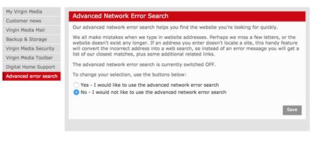 virgin media advanced error search.